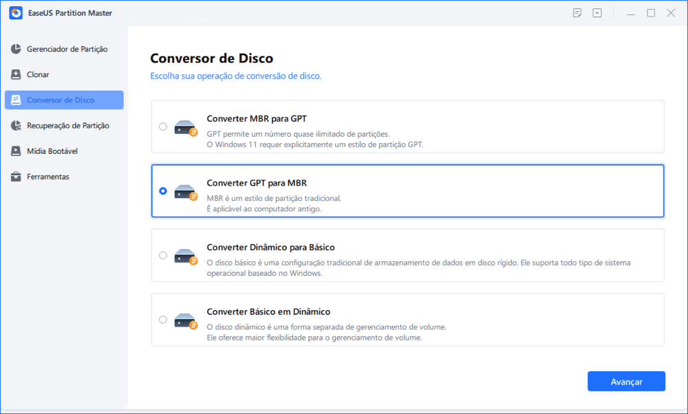 converter GPT em MBR