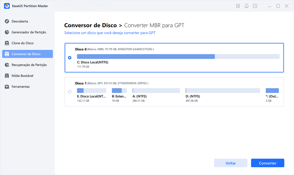 converter MBR para GPT